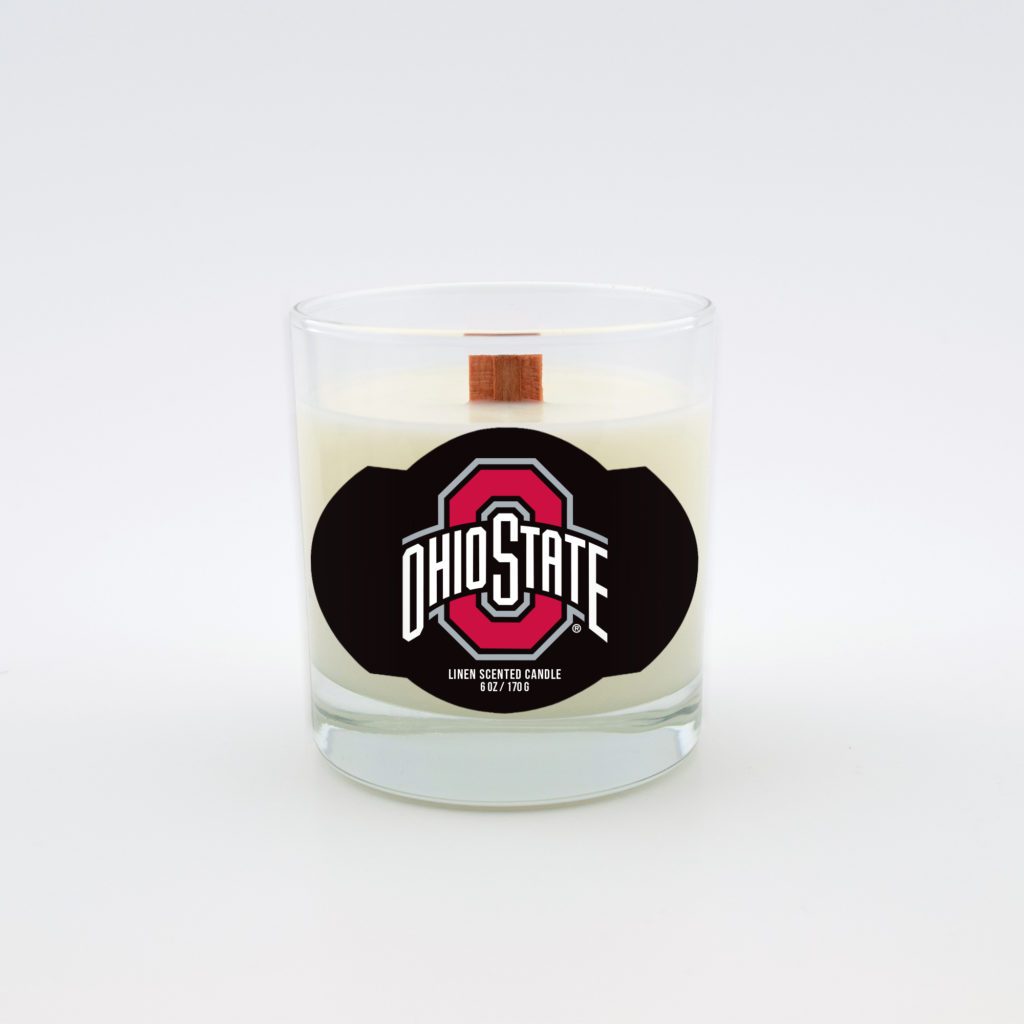 Worthy Promo NCAA Connecticut Huskies Vanilla 6 oz Soy Wax Candle with Quietly Crackling Wood Wick 6-Ounce Clear