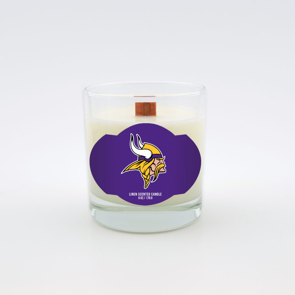 Wood Wick Worthy Promotional NFL Buffalo Bills Linen Scented 6 oz Soy Wax Candle