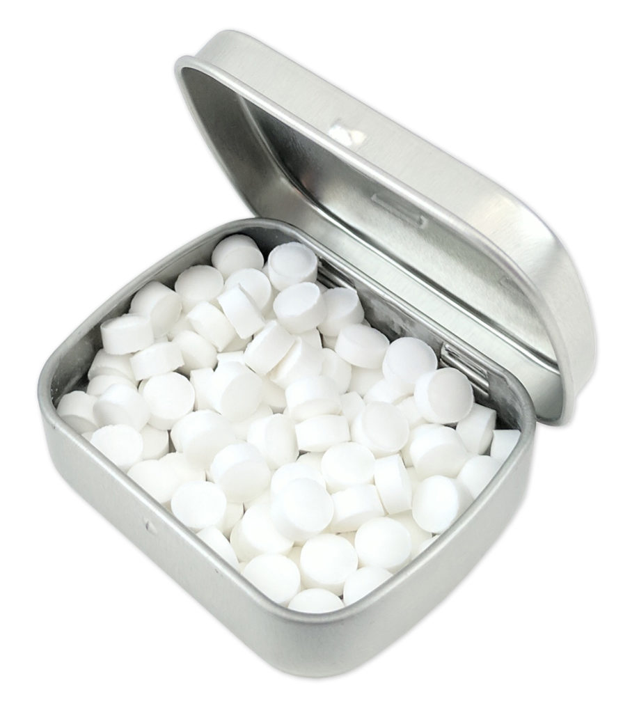 White Heart Shaped Mint Tins (24Pc) - Edibles - 24 Pieces 