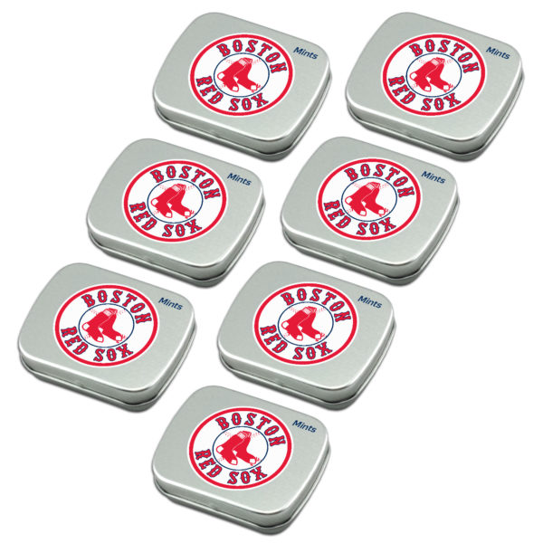 Boston Red Sox mint tin 7-pack sugar free peppermint candy www.WorthyPromo.com
