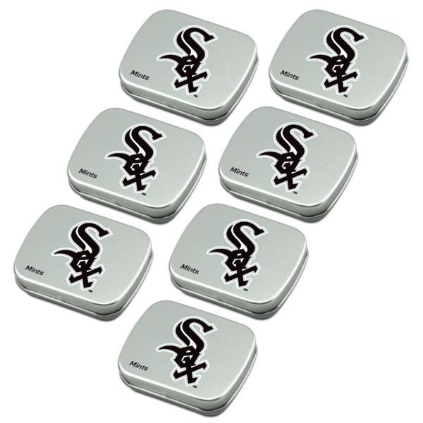 Chicago White Sox mint tin 7-pack sugar free peppermint candy www.WorthyPromo.com