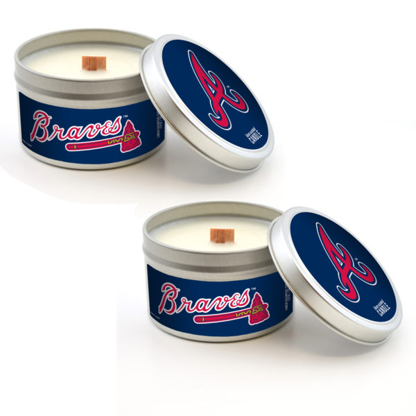 Atlanta Braves Candles Travel Tin 2-Pack www.WorthyPromo.com