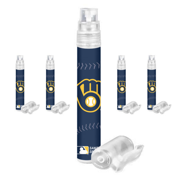 Milwaukee Brewers hand sanitizer spray 5-pack www.WorthyPromo.com