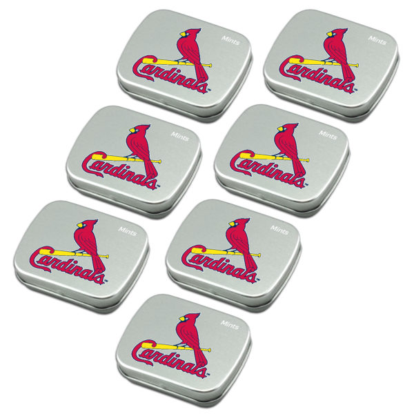 St Louis Cardinals mint tin 7-pack sugar free peppermint candy www.WorthyPromo.com