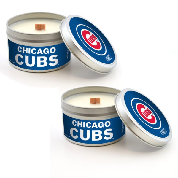 Chicago Cubs Candles Travel Tin 2-Pack www.WorthyPromo.com