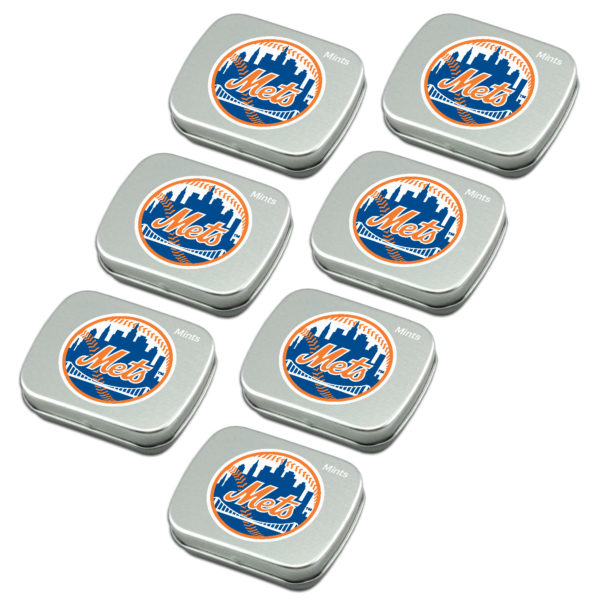 New York Mets mint tin 7-pack sugar free peppermint candy www.WorthyPromo.com