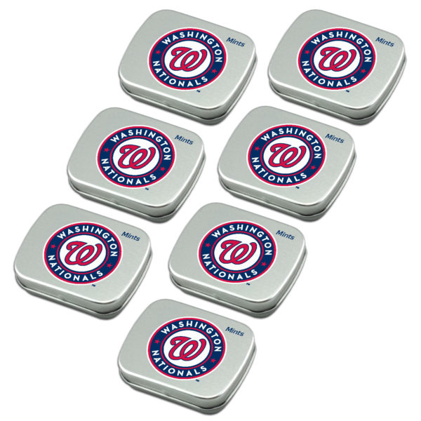 Washington Nationals mint tin 7-pack sugar free peppermint candy www.WorthyPromo.com