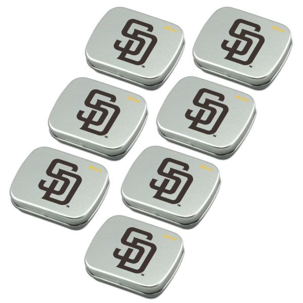 San Diego Padres mint tin 7-pack sugar free peppermint candy www.WorthyPromo.com