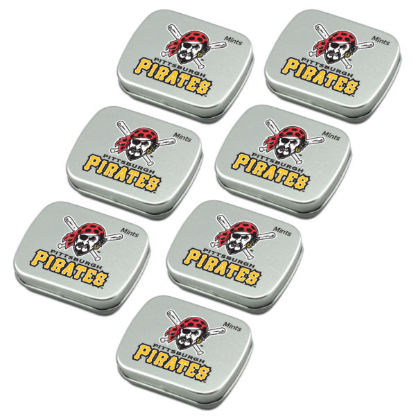 Pittsburgh Pirates mint tin 7-pack sugar free peppermint candy www.WorthyPromo.com