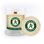 Oakland Athletics Candle Scented Soy Wax with Wood Wick, MLB, 8oz