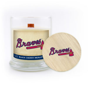 Atlanta Braves Candle Scented Soy Wax with Wood Wick, MLB, 8oz