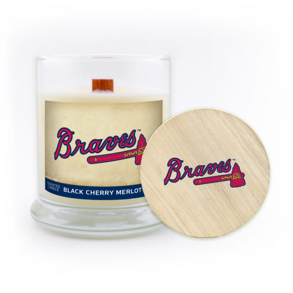 Atlanta Braves Candle Soy Wax, MLB, Variety of Scents, at www.WorthyPromo.com