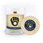 Milwaukee Brewers Candle Scented Soy Wax with Wood Wick, MLB, 8oz