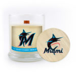Miami Marlins Candle Scented Soy Wax with Wood Wick, MLB, 8oz