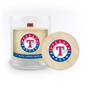 Texas Rangers Candle Scented Soy Wax with Wood Wick, MLB, 8oz