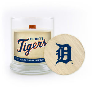 Detroit Tigers Candle Scented Soy Wax with Wood Wick, MLB, 8oz