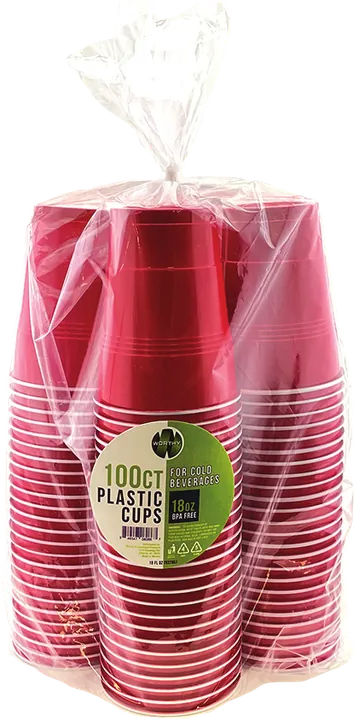 100ct 18 oz Red Plastic Cups