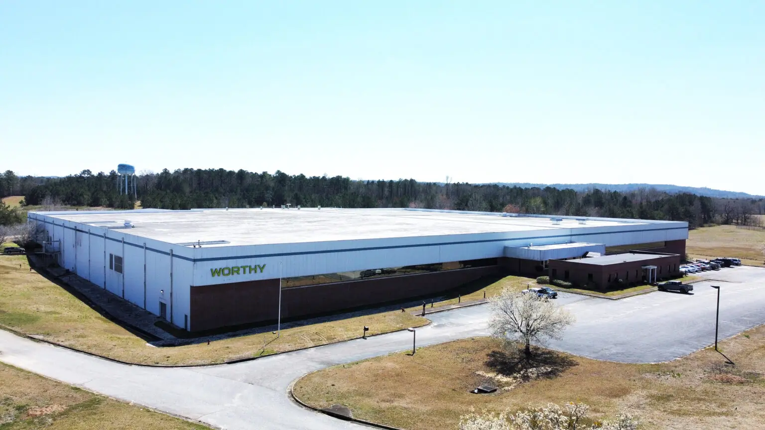 Aerial view of the Worthy headquarters in Wetumpka, Alabama